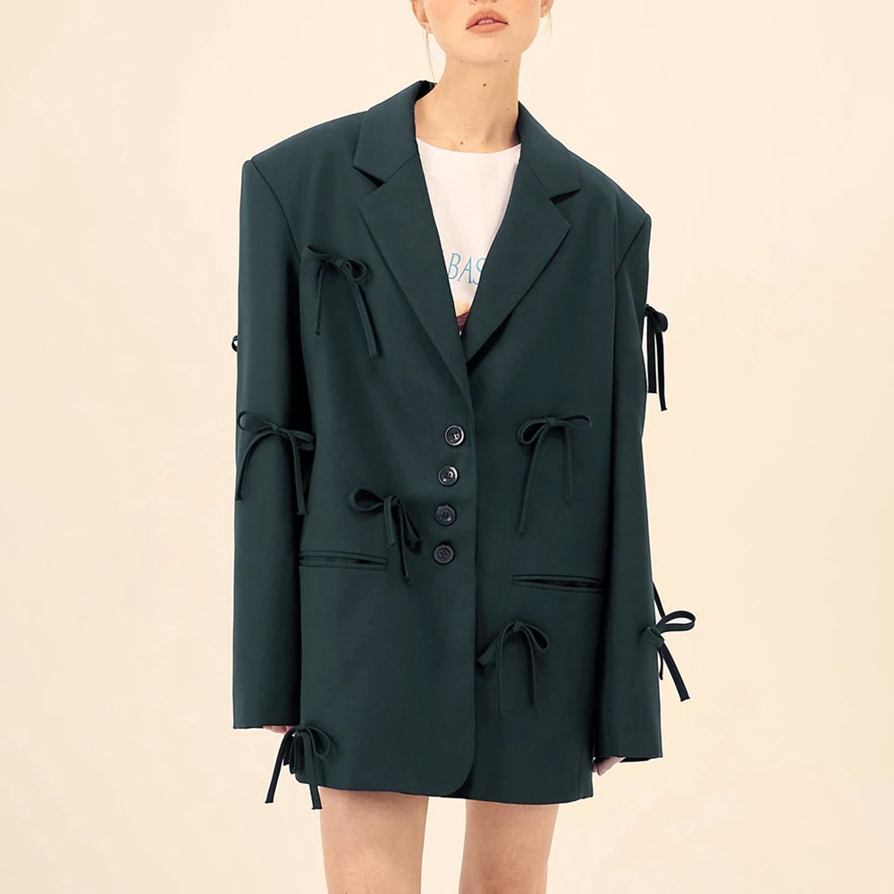 TWOTWINSTYLE New Loose and Slimming Solid Color Suit Design Sense Suit Jacket Fashionable and Stylish Outerwear
