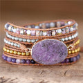 Wrap Bracelets Boho Antique Weaving Statement Bangles Bohemia Jewelry Wholesale Mixed Natural Stones 5 Layered Leather Beaded