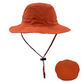 Orange Custom Foldable Bucket Hat Sun UV protection Quick Dry Portable Nylon Bucket Hats for Women Summer