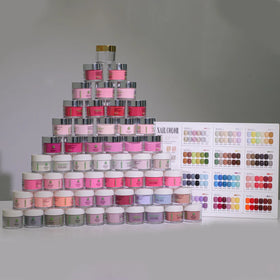 Custom Private Label Nail Extension Color Polymer Powder Clear 2 in 1 Nude Dipping Nail Acrylic Powder Set for Nails