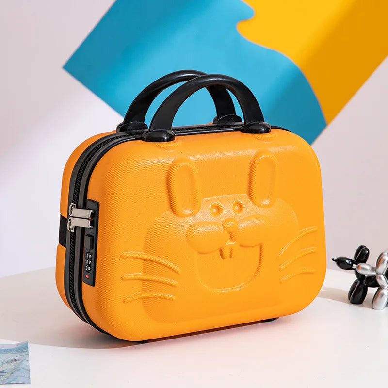 Hard Shell Cosmetic Carrying Case Great for Travel. Mini Suitcase Store Toiletries Can Be Fixed on a Trolley Case