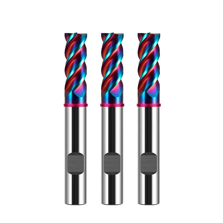 Azzkor TGP New Design Weldon Shank Milling Cutter Tool Hrc70 Blue Nano Coated CNC Lathe