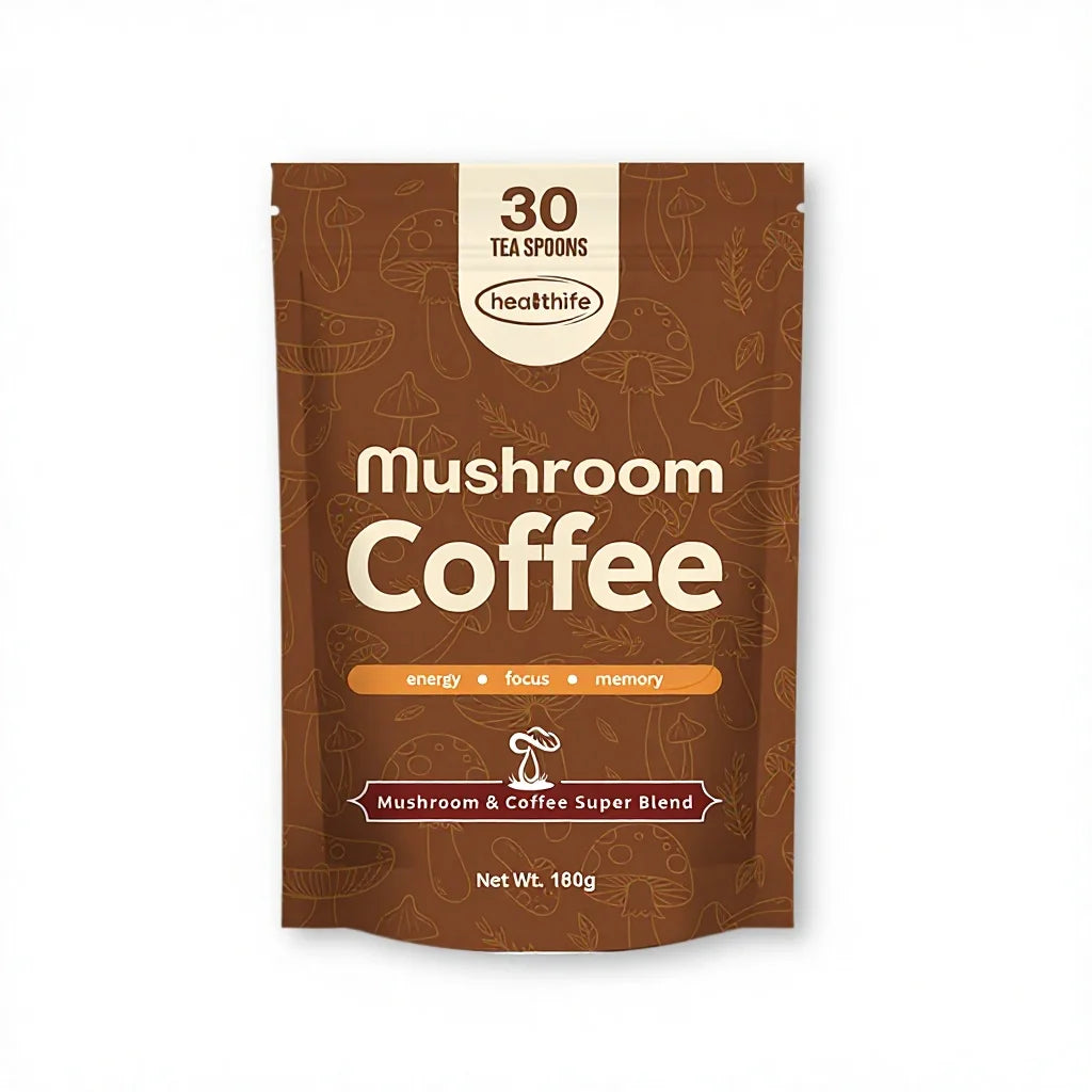 Healthife Customized Private Label Lion's Mane Chaga Reishi Mushroom Blend Powder 10 in 1 Organic Mushroom Coffee