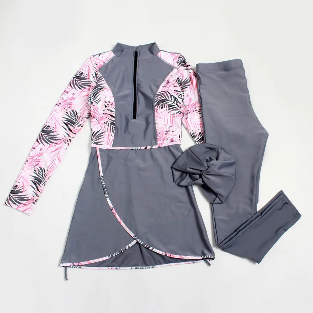 New Modest Islamic Arab Women's Swimwear Sets Muslim Burkinis Swimsuit Plus Size Options Available