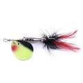 Wholesale SP021 6cm 6.3g Freshwater Saltwater Metal Spinner Bait Spoon Fishing Lure with Feather Treble Hook