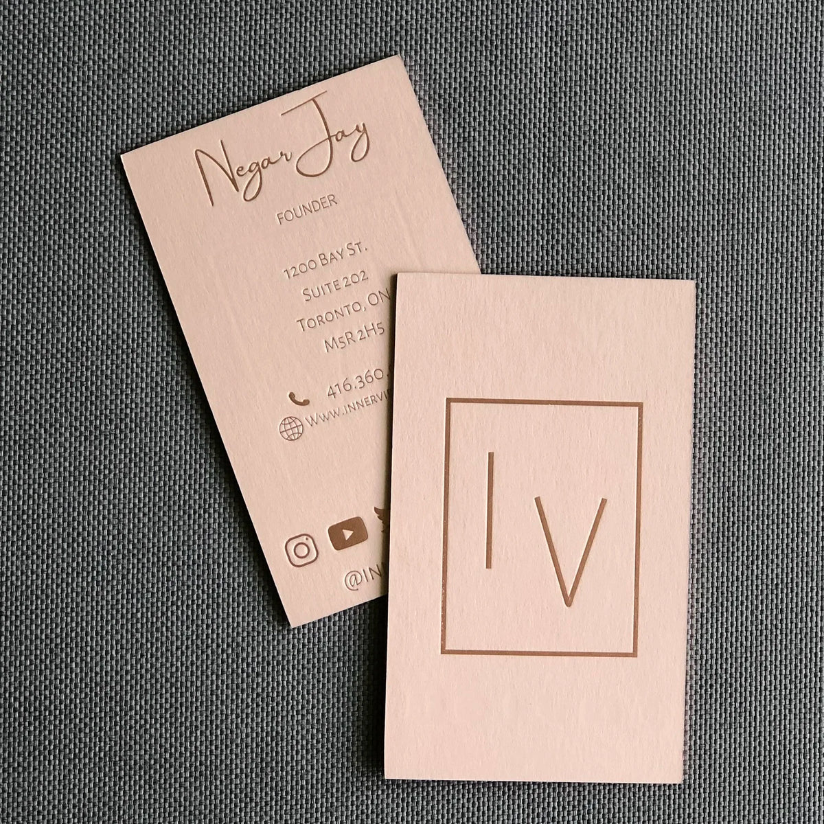 Recycled Custom Business Card Rose Pink Embossed Printed Paper Thank You Card Greeting Card With Envolpe