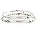 New Fashion Custom Logo Name Engraved Stainless Steel Blank Bar Bracelet Couple Bracelet