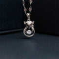Luxury Animal Fox Pendant 925 Sterling Silver CZ Diamond Crystal Fox Pendant Necklace