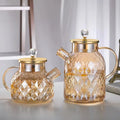 High Borosilicate Glass Cold Water Pitcher Amber Colored Water Jug