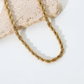 5mm Punk Hip Hop Twist Rope Chain Choker 18K Gold Plated Stainless Steel Stackable Twist Necklace
