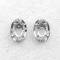 Sterling Silver 5*7mm Semi Mount Stud Earrings Empty Frame Support Blank Setting S925 Base Without Center Stone for DIY Inlay