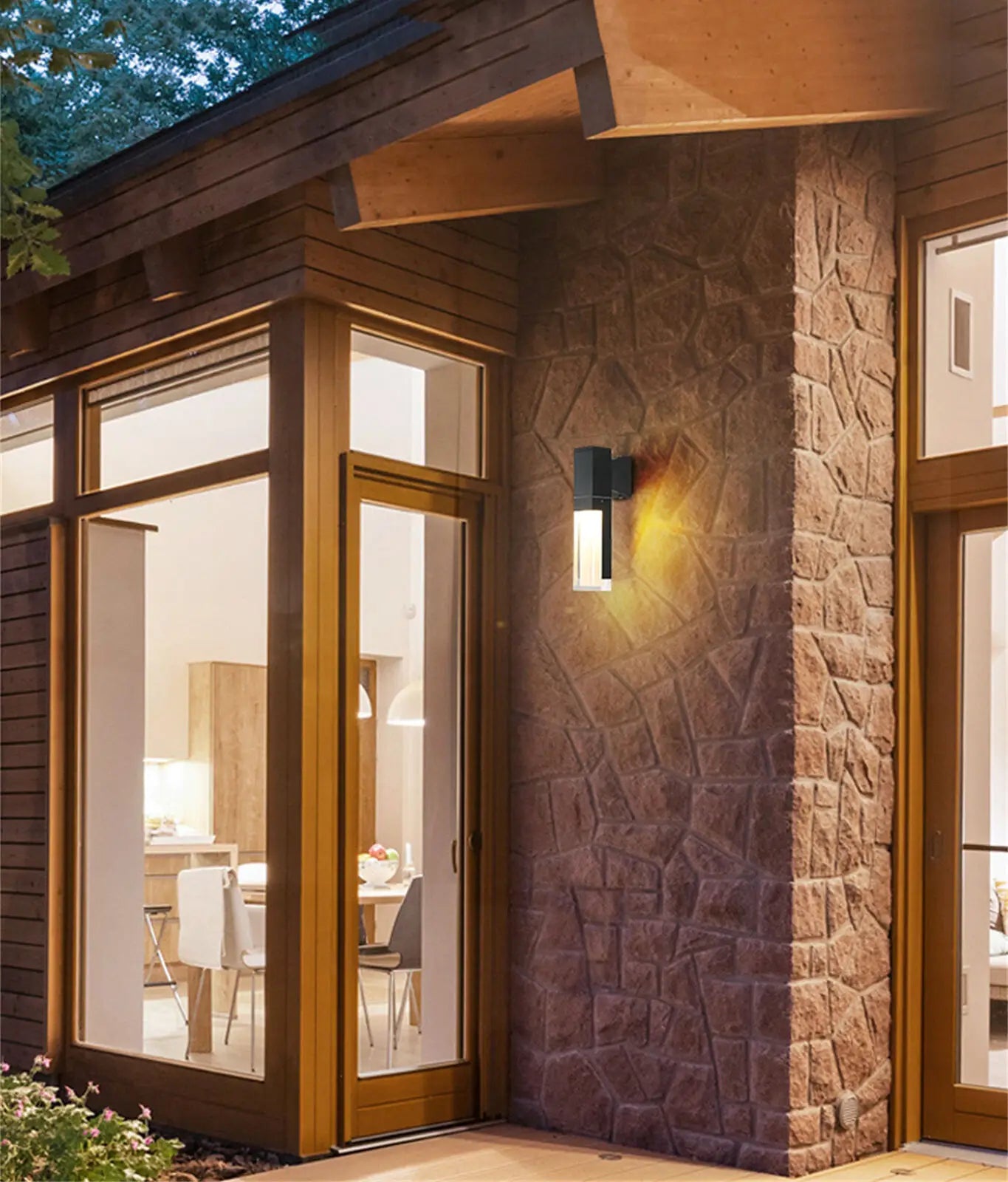 Acrylic Waterproof Outdoor Motion Sensor LED Wall Light up Down Sconce Lighting 7W  14W Lamp for Home Garden Yard Corridor