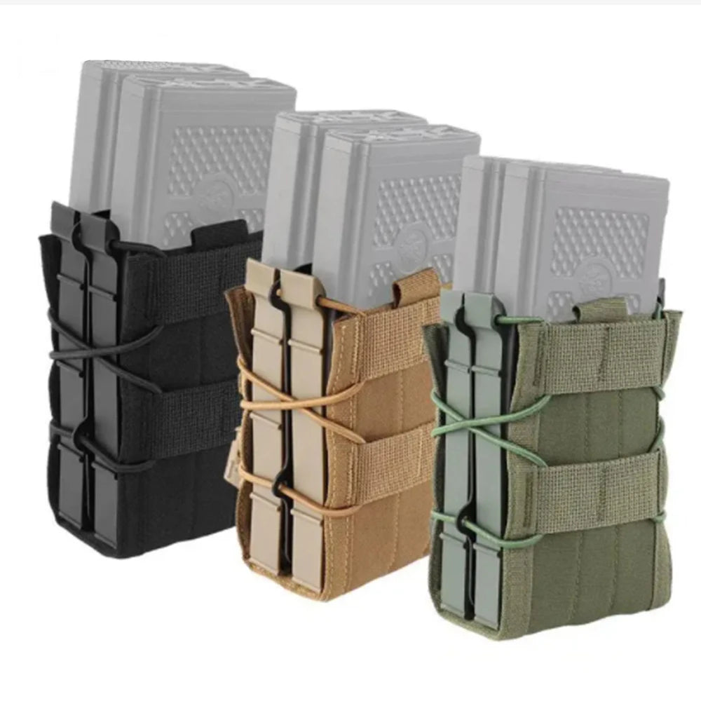 Tactical Open Top Molle Double Magazine Pouch 2 Layer Holder Belt Fast Attach Mag Carrier 5.56 Tactical Double Magazine Carrier