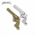 YuenZ Pistol Charms 55*25mm Antique Silver Plated Pendants Making DIY Handmade Tibetan Silver Jewelry M22