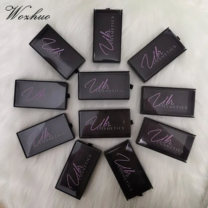 Custom Eyelashes Box Packaging Private Label Lashes Case Wholesale Black Eyelash Packaging Box