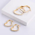 RisingMoon Hypoallergenic 14/18K Gold Plated Stainless Steel Cubic Zirconia Earrings Heart Hoop Earrings Ideal Gifts for Girl