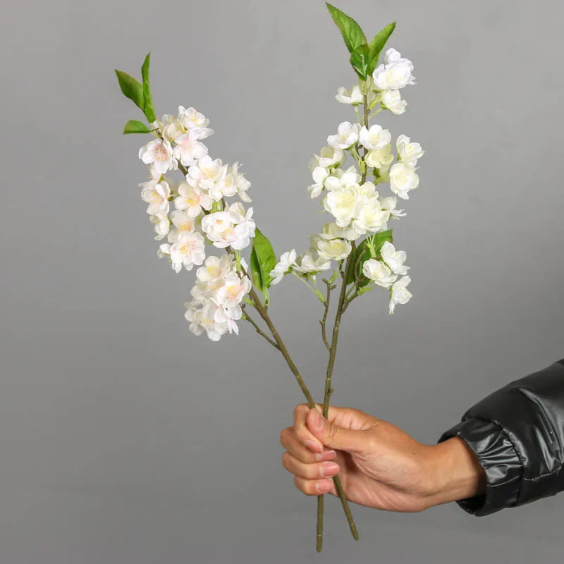 Hot Sale Artificial Peach Flowers Silk Flower Arrangement Cherry Blossom Tree Branches