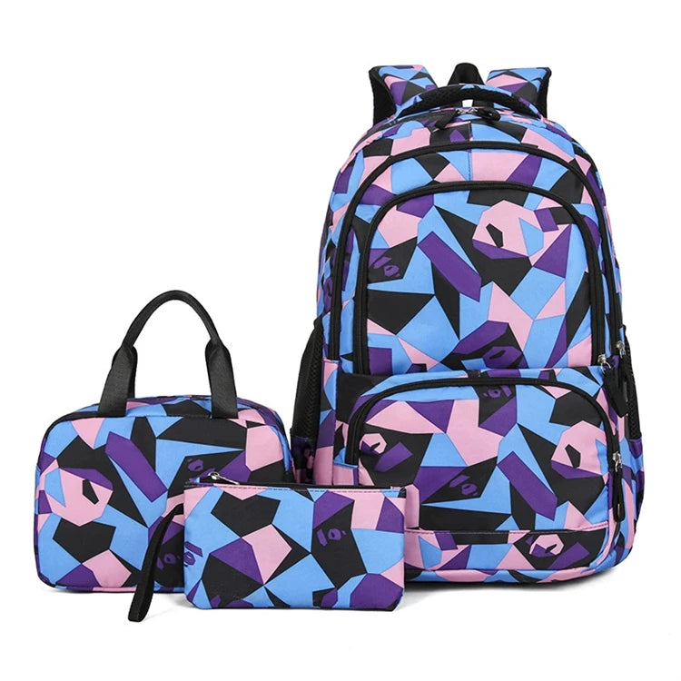 Big Waterproof Heavy Duty Simple Light Blue Beautyfull School Bag Design for Women Ladies Girls Fashion