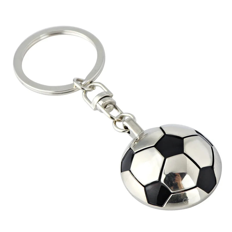 2022 Metal 3D Soccer Ball Keychain Support Free Soccer Team Name Metal Soccer Football Shield Keychains