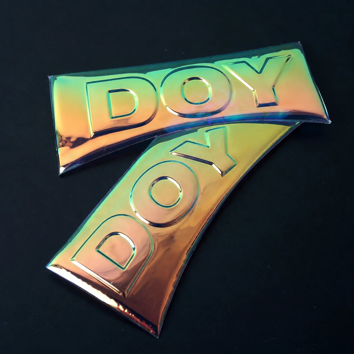 New Design Custom Holography Name Logo High-frequency Embossed Soft TPU Badges Patches