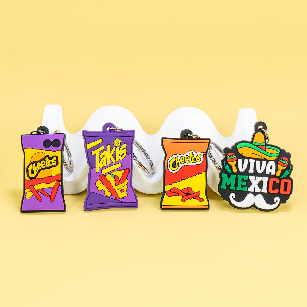Wholesale Custom Mexican Food Keychain PVC Taco Keyring Cute Personalized Keychains for Promotional Gifts & Accessories