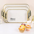 Plastic Fruit Tray Plates with Double Ear Multifunctional Household Tray Candy Tea Cup Tray Exquisite Fruit Plate Set