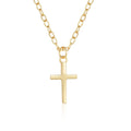 Fashion Fine Jewelry Waterproof 925 Sterling Silver Gold Plated Classic Design Small Cross Pendant Necklace for Women