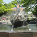Square Modern Metal Statue Stainless Steel Mirror Polished Polygon Star Fountain Art Sculpture