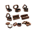 clear Acrylic Lid Black Walnut Wood Ring Box Wedding Luxury Jewellery Packaging Velvet Wooden Ring Boxes for Two Ring