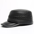 R019 Leather Hat Style Cowhide Winter Outdoor Warm Casual Cap Men Genuine Leather Hat