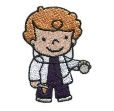 Wholesale Little Doctor Cartoon Embroidery Patch/Small Medical Theme Custom Embroidery Patches for Clothing Kids Patch
