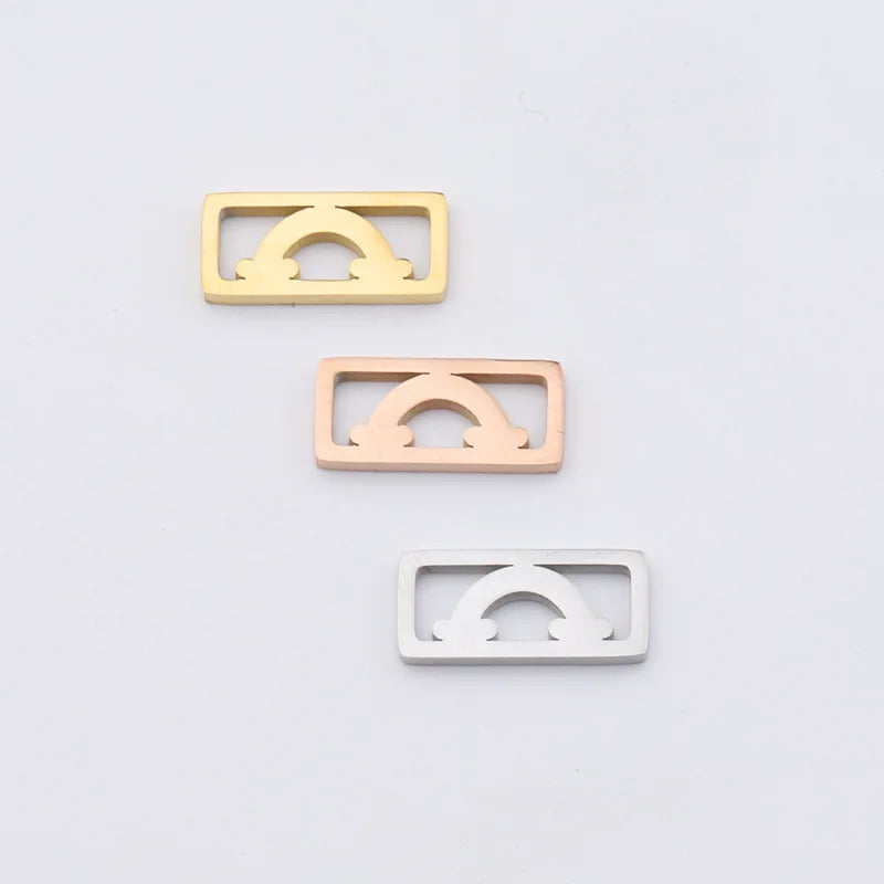 Creative Mirror Stainless Steel rainbow Cloud Hollow DIY Customizable Engraved Pendant Accessories