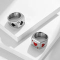 Stainless Steel Poker Signet Ring Fashion Men's Jewelry Lucky Red Peach a Ring Party Accessories