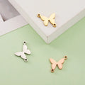 Beautiful 12*12mm Gold Plated Stainless Steel Pendant Charms Animal Butterfly Connection for Diy Necklace Jewelry Accessories