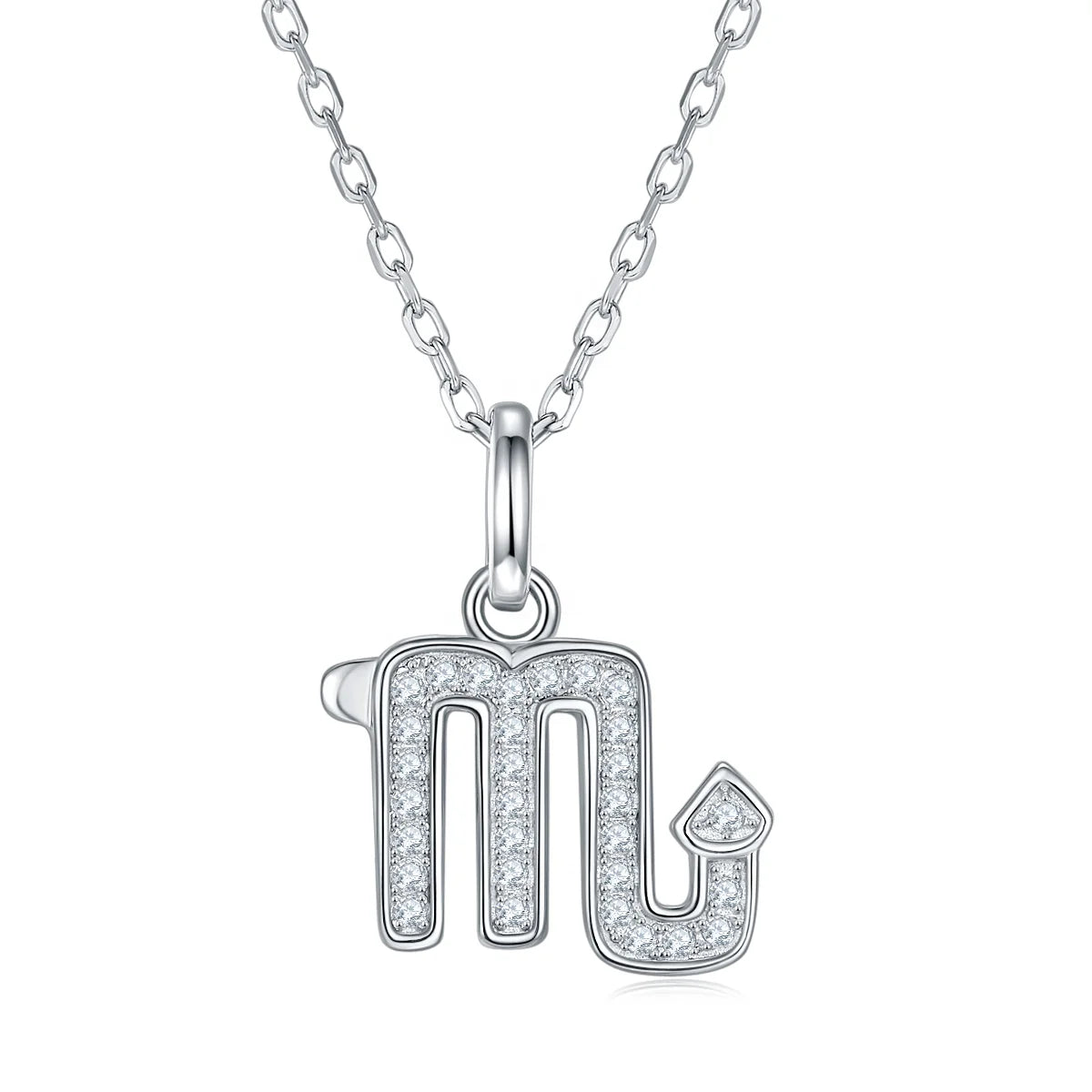 HanYu 12 Constellations Zodiac Necklaces Sterling Silver S925 Moissanite Scorpio Zodiac Pendant Necklace