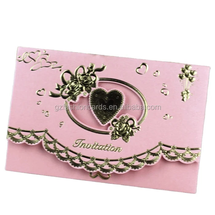 Wholesales Emboss Thick Cardstock Wedding Invitations in Stock