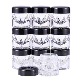 Travel Sample Packaging clear Plastic Small Crystal Diamond Cosmetic Jar