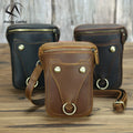 Andong Retro Crazy Horse Leather Small Shoulder Bag Male Genuine Cowhide Phone Pocket Sling Bags Wear Waist Belt Pack