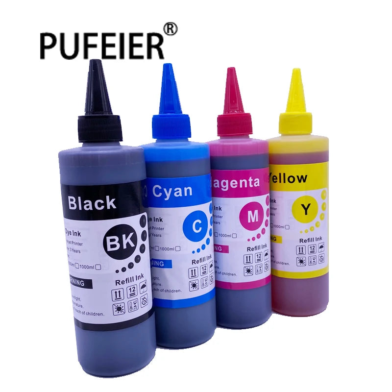 250ML Bottle Premium Bulk Universal Dye Based Ink Compatible for Epson Canon HP Brother Inkjet Printer Refill Dye Ink