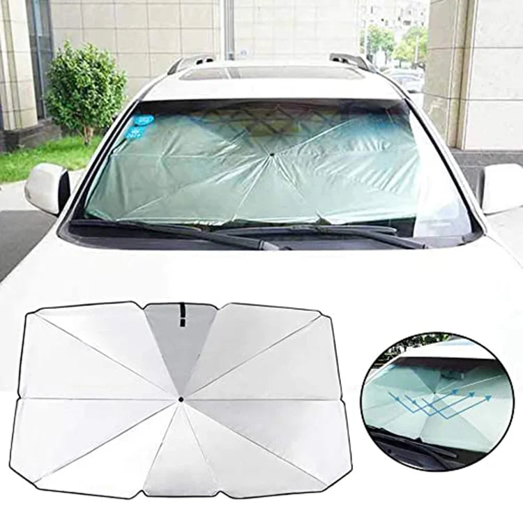 Ovida Manual Minimalist Anti UV Car Windshield Sun Shade Umbrella with 130cm Open Diameter