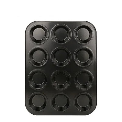 6/12 Cup Metal Non-Stick Moulds Baking Trays for Restaurant Use-for Muffin & Cupcake Baking