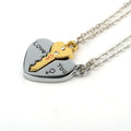 European Lover Couple Jewelry Sliver Plated Key Pendant Necklaces Broken Heart Necklace for Womens Valentine Gift