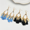 2022 Hot Sale Boho Tassels Leaves Long Female Earrings Vintage Retro Ethnic Style Bohemian Jewelry Earrings Wholesale