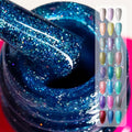 Hipsterr Colors Reflective Glitter Gel Nail Polish Winter Color Sparkling Sequins Soak Off UV LED Flash Glitter UV Gel
