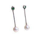 E416 8-9mm DIY Natural  Freshwater Pearl Charm Earrings Mounting Accessory 925 Sterling Silver Gold Plated  Jewelry for Women