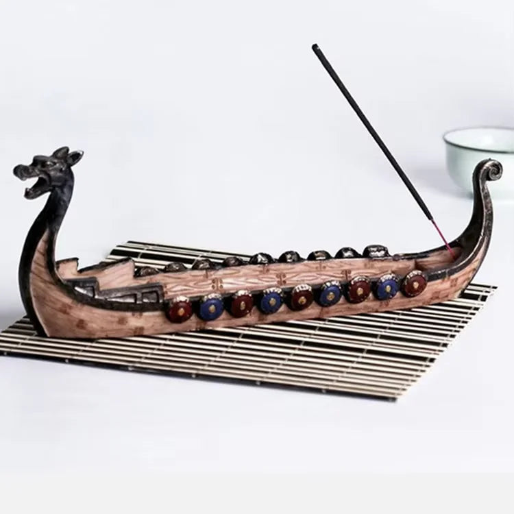 Creative Loong Boat WJB10 Incense Board Decorations Retro Resin Ornament by for Home Decor