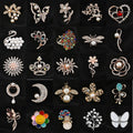 Gold Silver Jewelry Metal Brooches for Clothes Pearl Rhinestone Flower Pearl Brooch Pins for Women