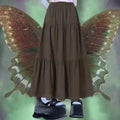 Retro Ramie Cotton Clothes Korean Fashion Harajuku Grunge High Waist Long Skirt Y2K Aesthetic Vintage Pleated Skirt
