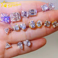 Ready to Ship Fancy Cut Moissanite Stud Earrings Sterling Silver 925 Jewellery Screw Back Shining Moissanite Earring