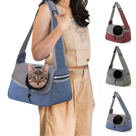 Outdoor Foldable Oxford Waterproof Reflective Hand-Free Fashion Classic Lightweight Large Capacity Pet Carrier Zipper Adjustable